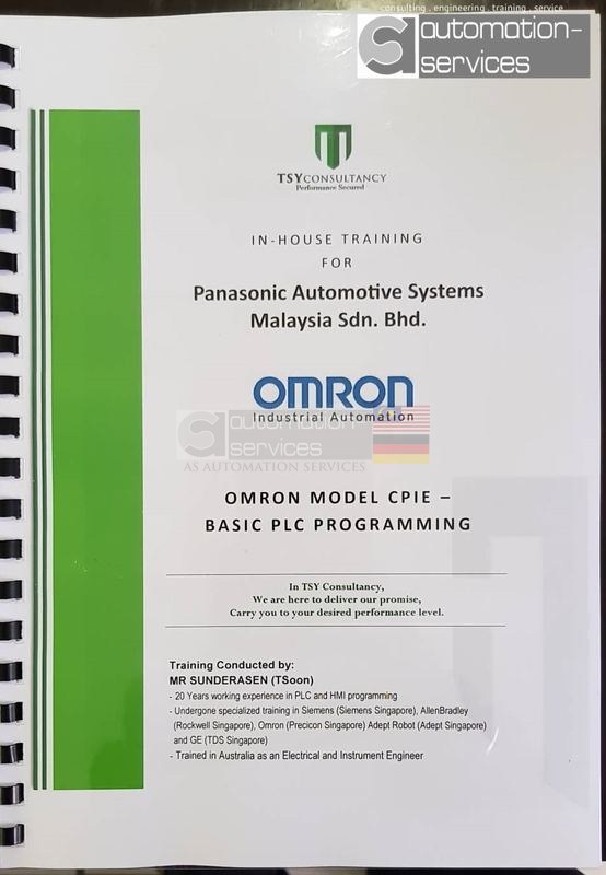 Omron CP1E PLC Basic Training under TSY Consultancy For Panasonic Automative Systems Malaysia SDN.BHD , Prai , Penang / 2 Days / 10 PAX .