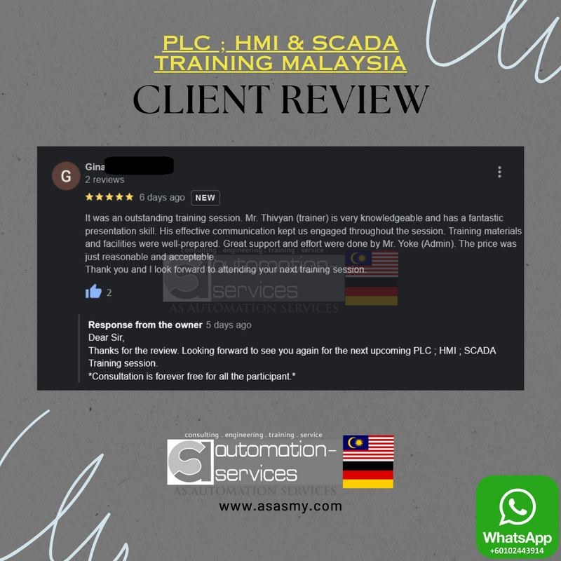 Empowering Success: The Impact of Client Feedback on PLC, HMI and SCADA Training Excellence.