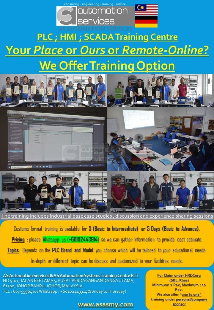 PLC ; HMI ; SCADA Training in Siemens , Omron , Allen Bradley , Mitsubishi , keyence PLC's — training photo
