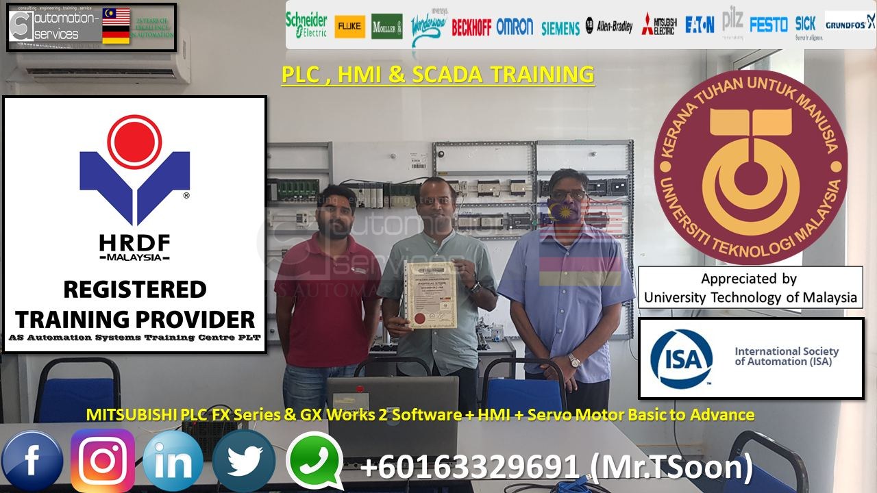 MITSUBISHI PLC FX Series & GX Works 2 Software + HMI + Servo Motor Basic & Advance from Singapore, 5 Days