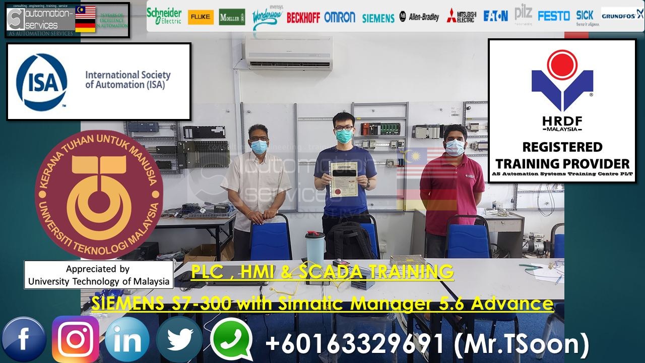 Siemens S7-300 Simatic Manager V5.6 Advance with WinCC Flexible 2008 SP5 + Runtime for a Universiti Graduate from Selangor.