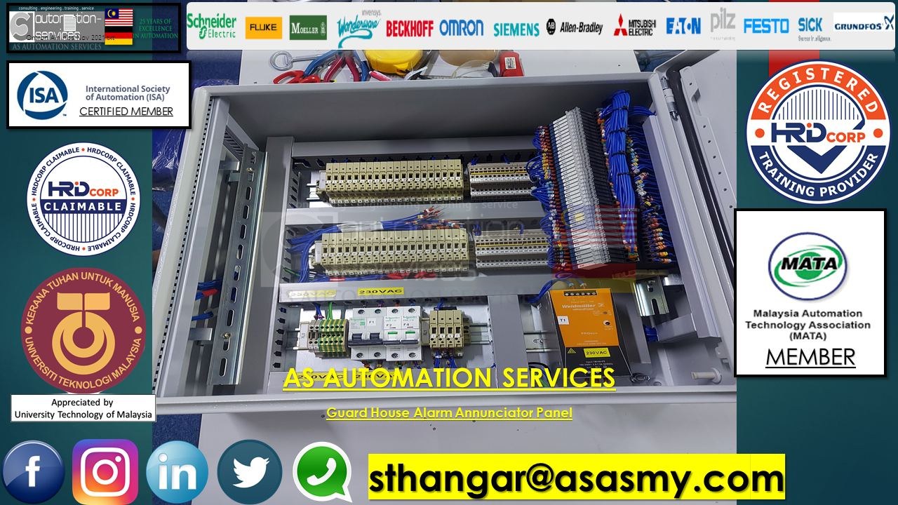 Guard House Alarm Annunciator Panel, Wiring and Assembly. (Control Panel Project) for a Pharmaceutical Plant in Singapore.
