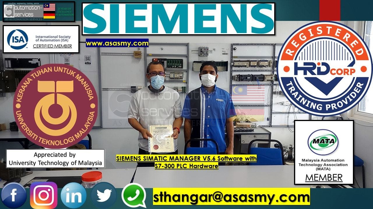 PLC , HMI , SCADA TRAINING in SIEMENS Simatic Manager V5.6 Software with S7-300 PLC Hardware + HMI Basic to Intermediate , In-House / ASASMY LAB. — training photo