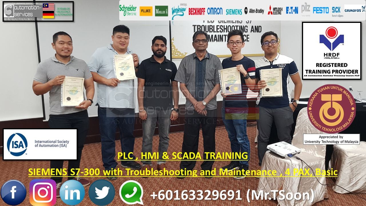 SIEMENS S7-300 with Troubleshooting and Maintenance , 4 PAX, Basic, Organize by 3rd Party Training Provider