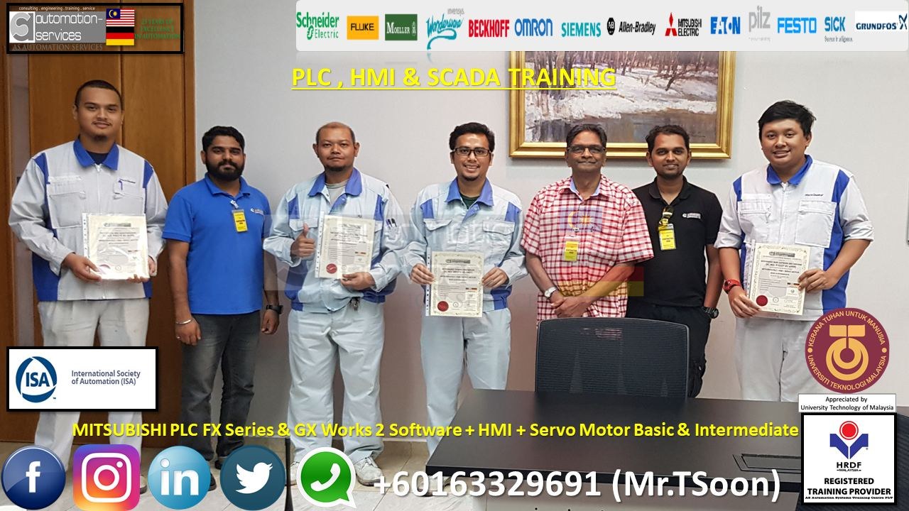 MITSUBISHI PLC FX Series & GX Works 2 Software + HMI + Servo Motor Basic & Intermediate from Pasir Gudang. 3 Days
