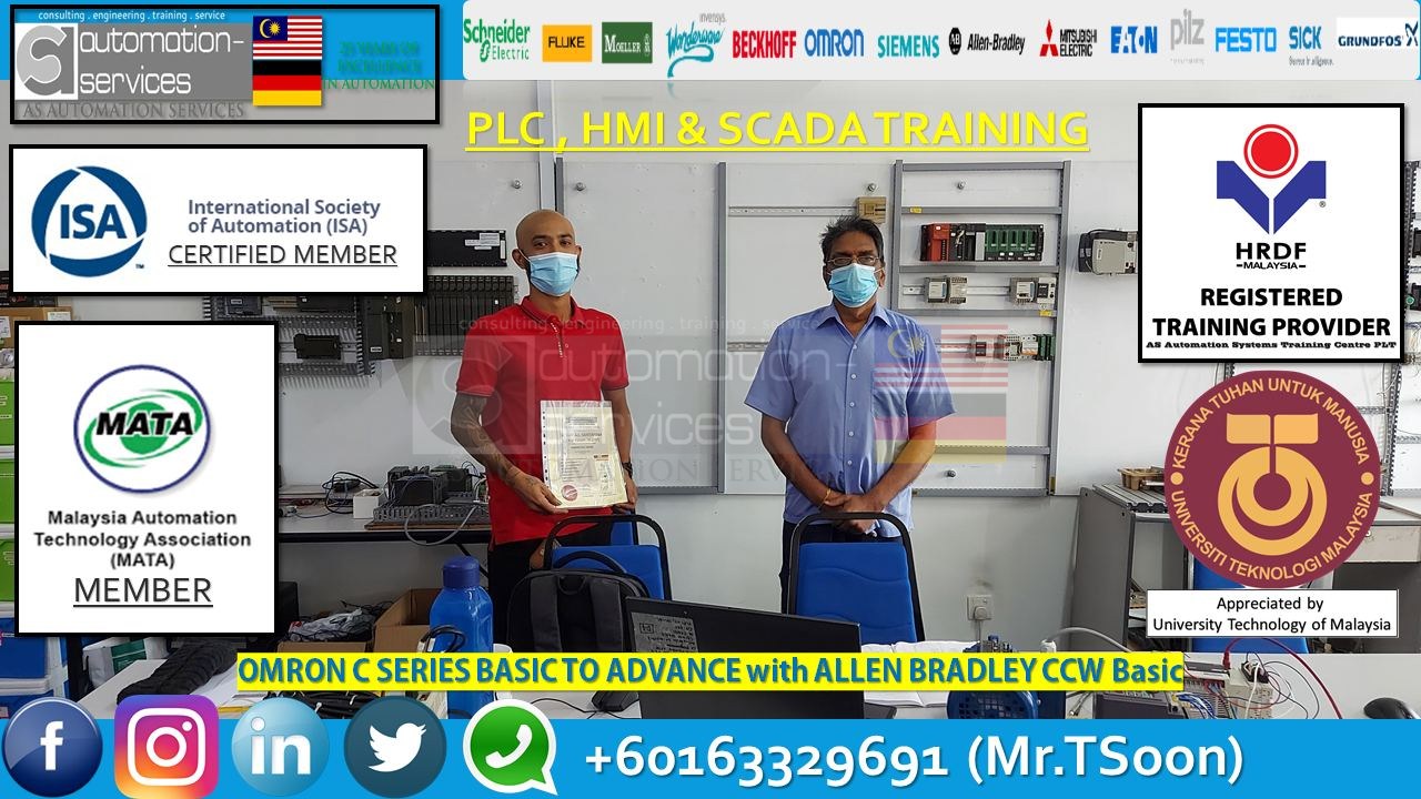 OMRON CX-PROGRAMMER V9.6 Basic to Advance 4 Days Online and 2 Days Onsite(ASASMY HQ) training with a participent from Rawang, Selangor, who works for a Machine building Company.