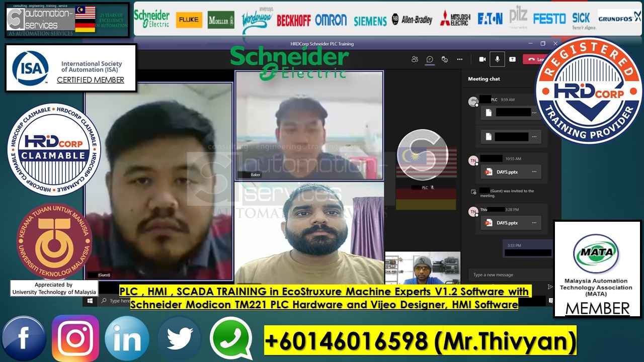 PLC , HMI , SCADA TRAINING in EcoStruxure Machine Experts V1.2 Software with Schneider Modicon TM221 PLC Hardware and Vijeo Designer, HMI Software for a company specialized in leading providers and manufacturers of healthcare solutions.