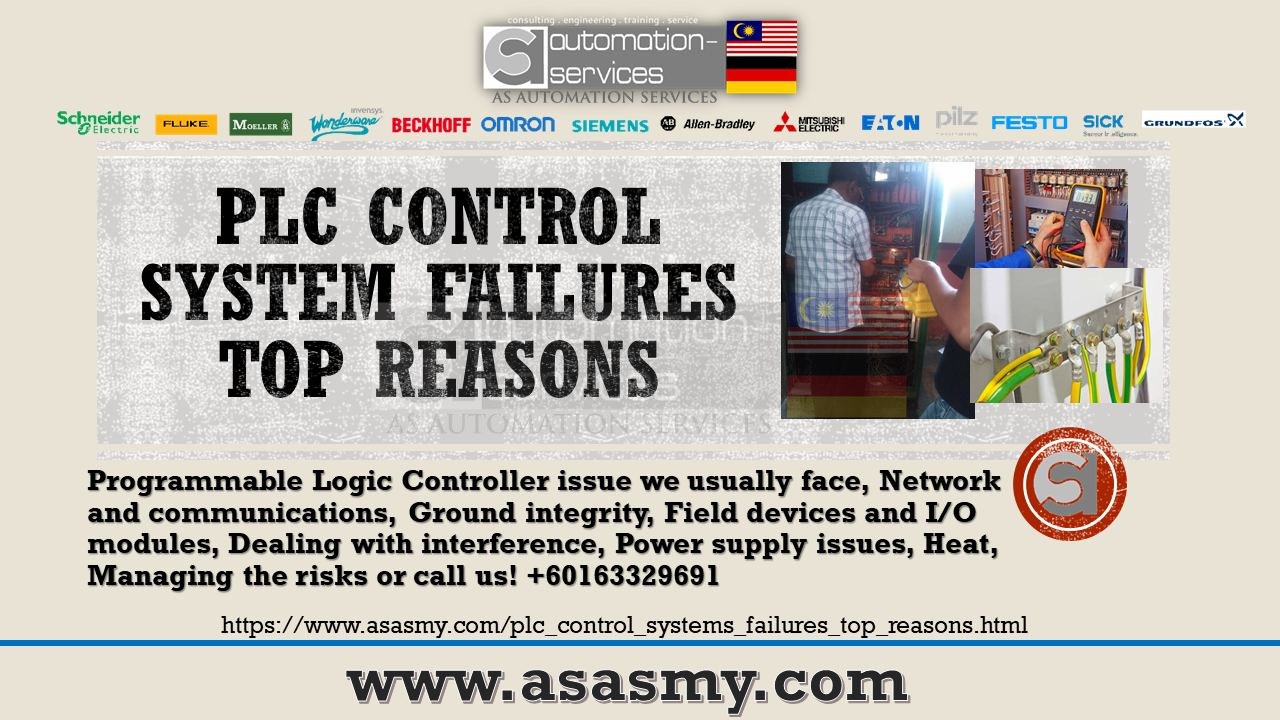 PLC control system failures top reasons,--From PLC/HMI & SCADA Specialized Training Centre aka AS Automation Systems Training Centre/ AS Automation Services Malaysia!