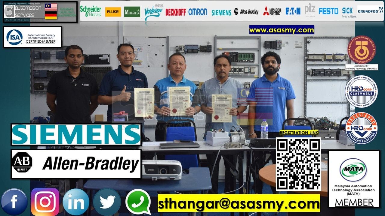 Allen Bradley RSLogix 5000 Software with Control/Compact Logix PLC Hardware, Basic to Intermediate & Siemens S7-1200 PLC using TIA Portal , Basic / In-House / ASASMY LAB /SBL_Khas/ From a Company that is a global solution provider for dehumidification sy