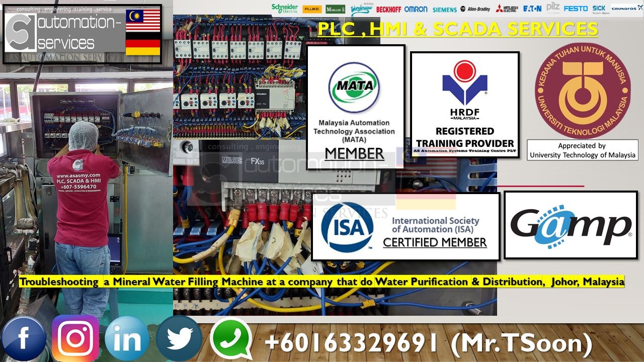 Troubleshooting a Mineral Water Filling Machine at a company that do Water Purification & Distribution,  Johor, Malaysia