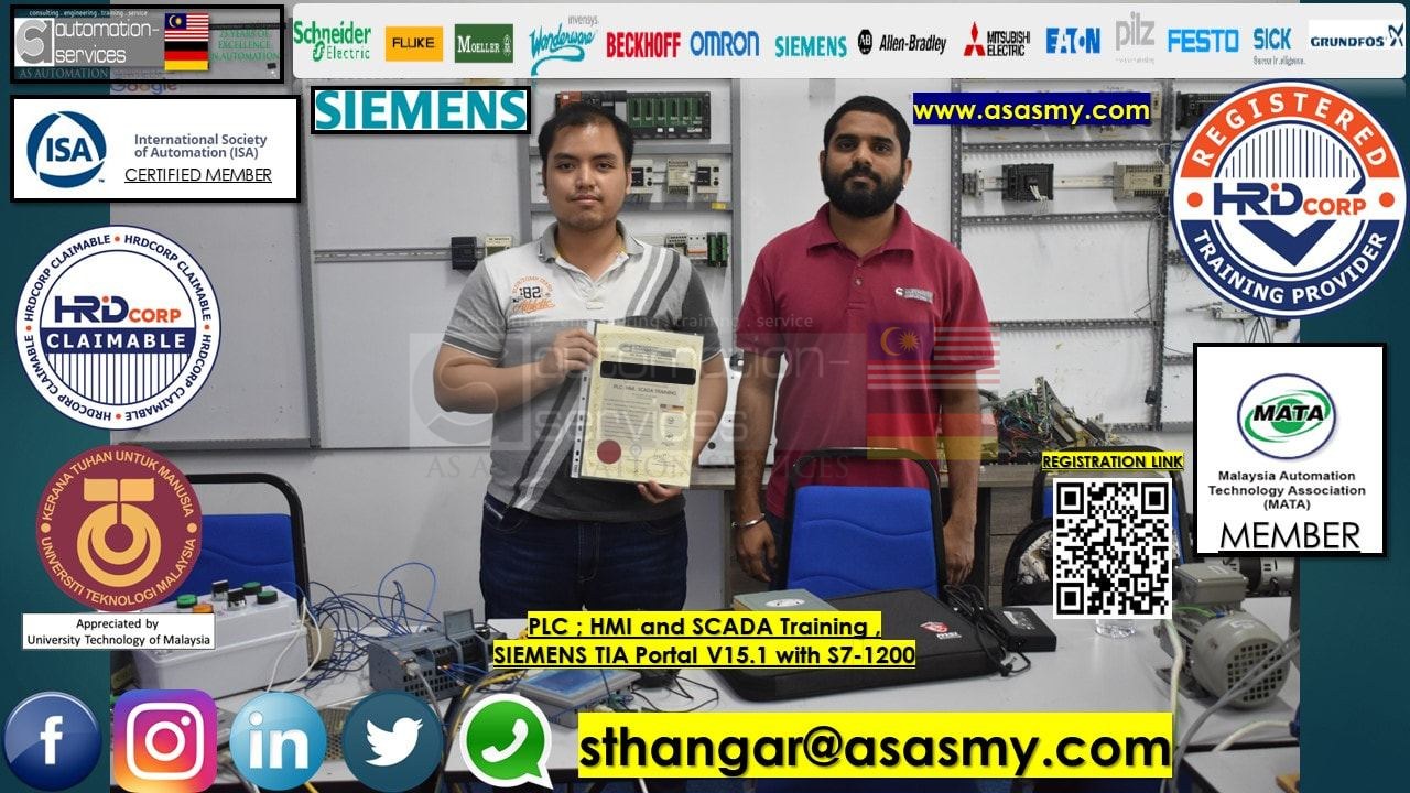 PLC , HMI , SCADA TRAINING in SIEMENS TIA Portal V15.1 Software with S7-1200 PLC Hardware and KTP400 HMI, Basic to Advance, In-House / Personal / 5 Days.