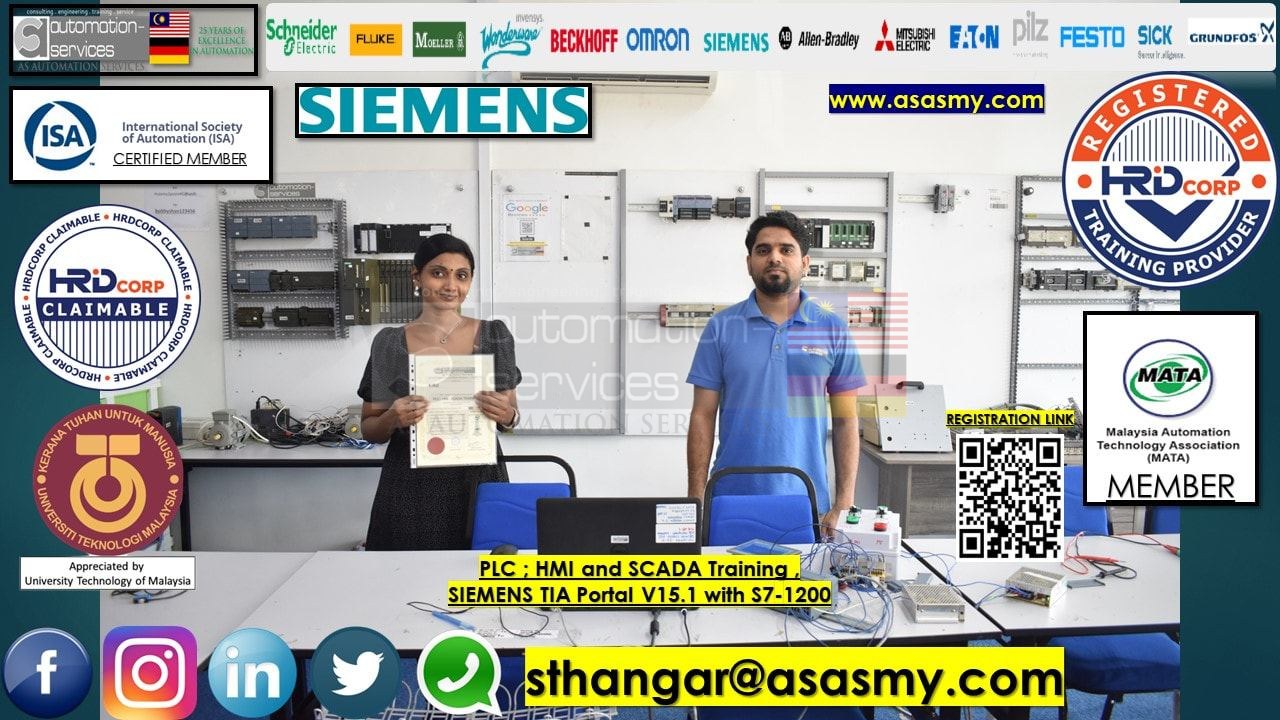 Siemens Tia Portal V15.1 Software with S7-1200 and KTP400 Hardware. PLC , HMI & SCADA Basic to Advance, asasmy , Personal Sponsor , Malaysia. — training photo
