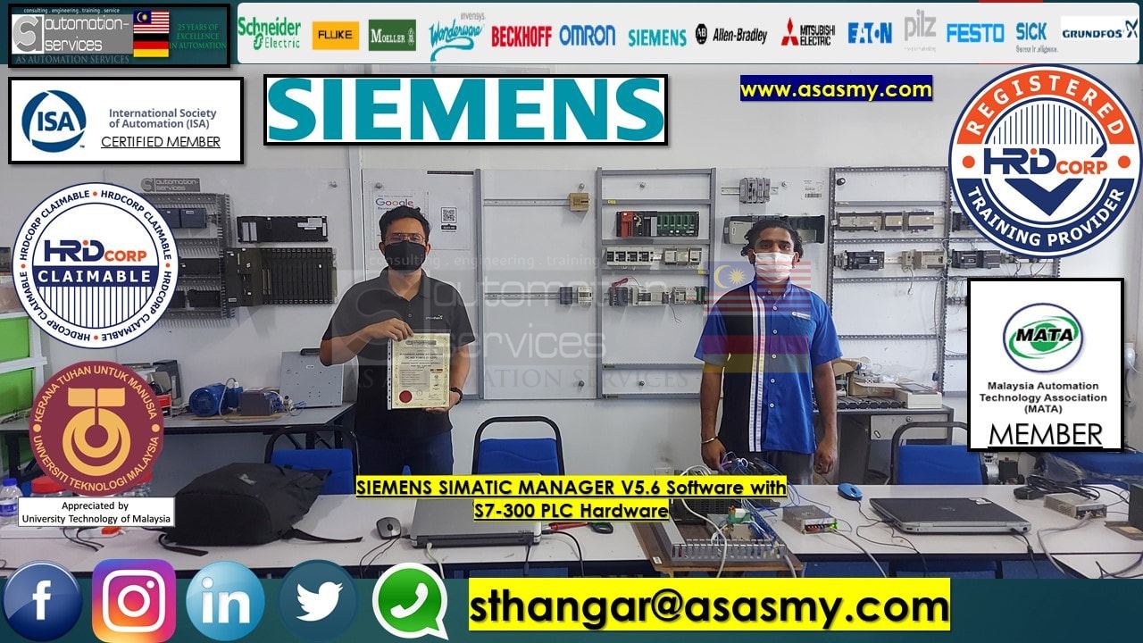 PLC , HMI , SCADA TRAINING in SIEMENS Simatic Manager V5.6 Software with S7-300 PLC Hardware Basic to Advance , In-House / ASASMY LAB / 1 Pax / 5 Days — training photo