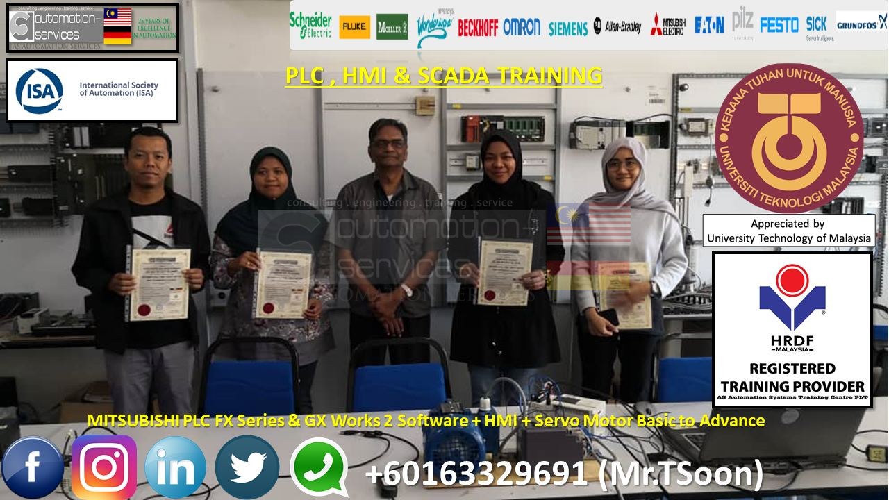 MITSUBISHI PLC FX Series & GX Works 2 Software + HMI + Servo Motor Basic & Advance from Sintok, Kedah. 5 Days