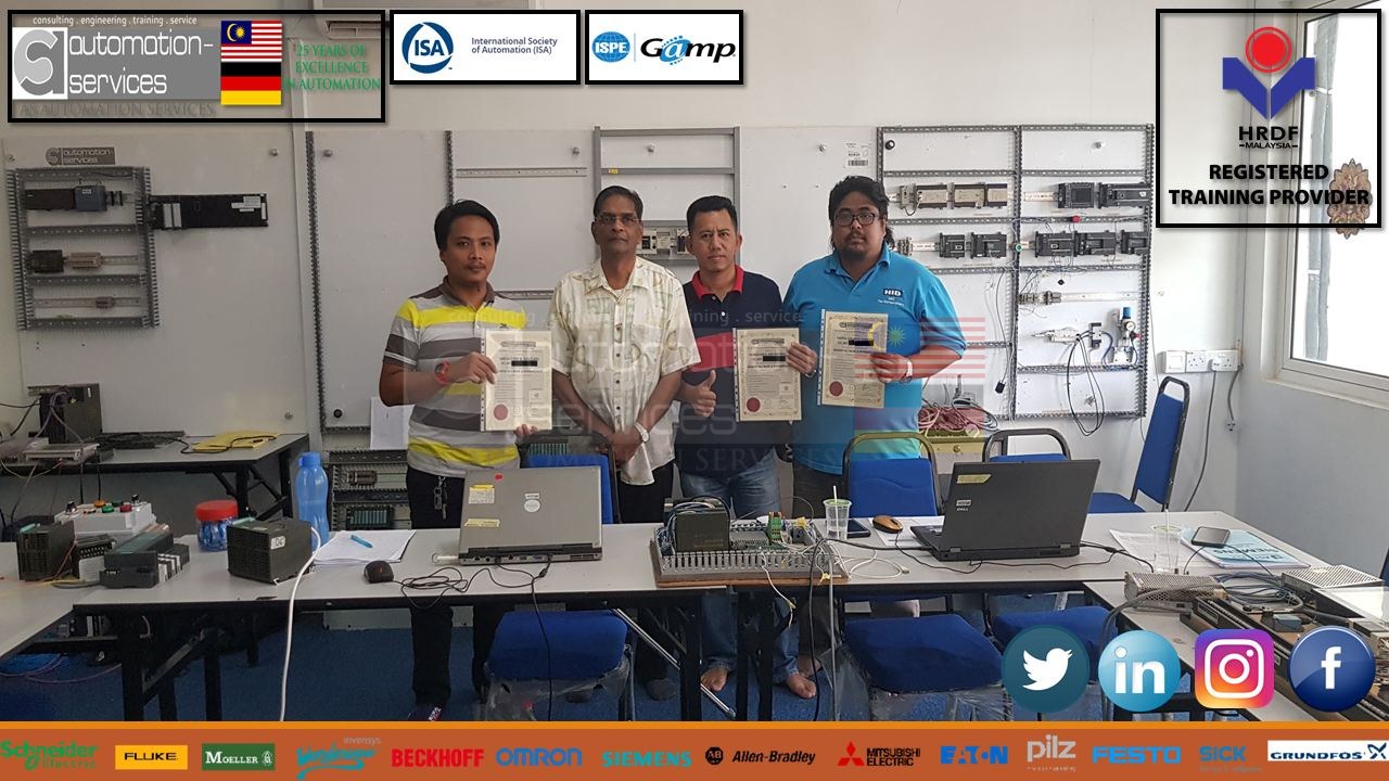 Siemens S7-300, Basic & Intermediate PLC Training, 4 Days, 3 PAX for Electronics Devices Company in Kulai, Johor, Malaysia.