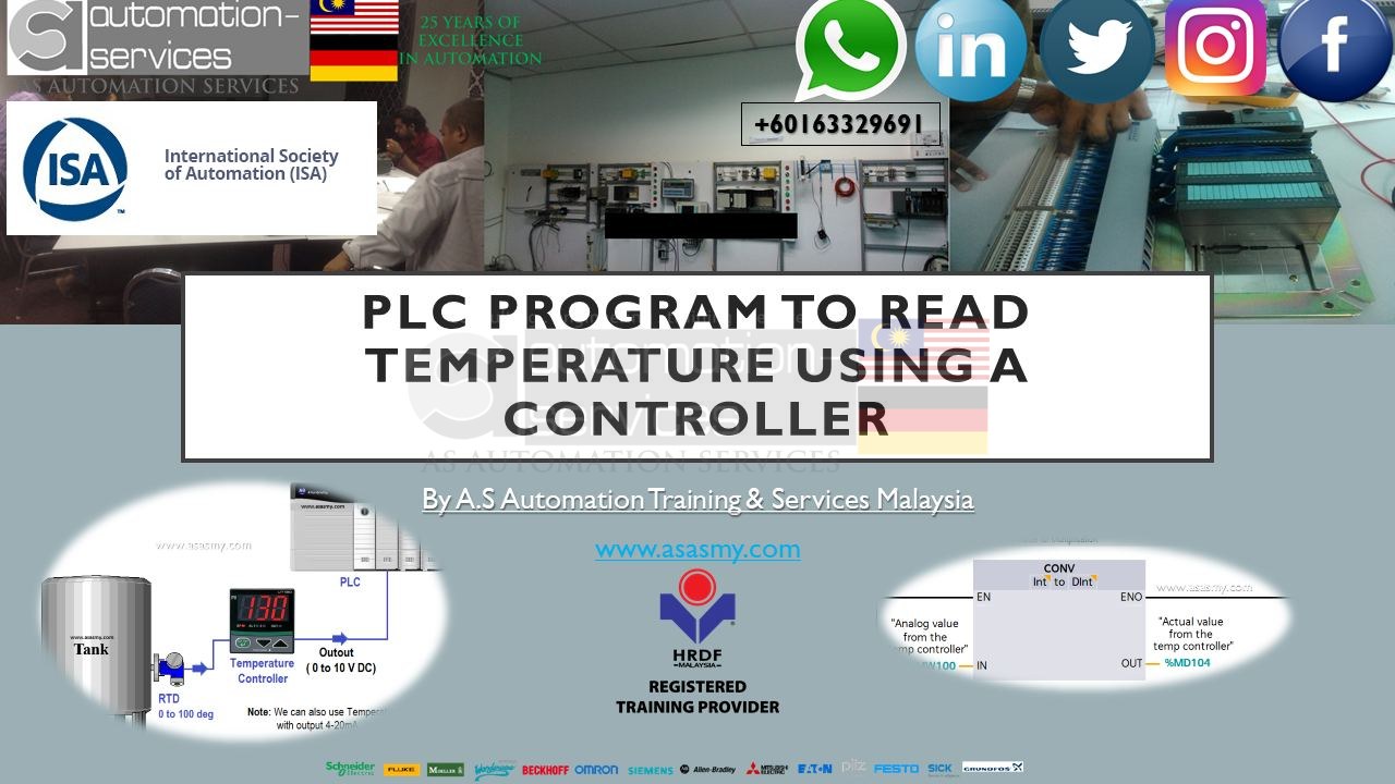 PLC Program to Read Temperature using a controller. #asasmy