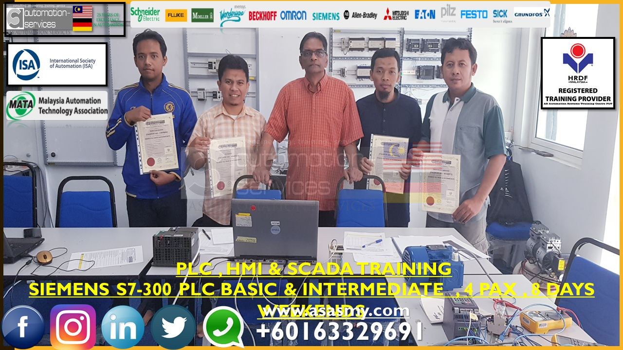 Siemens S7-300 PLC Basic & Intermediate with Simatic Manager Software , 4 PAX , 8 Days Weekends ( Contract Base Training 2nd Batch ) for Healthcare, Lighthing and Consumer Lifestyle Manufacturing company from Indonesia.