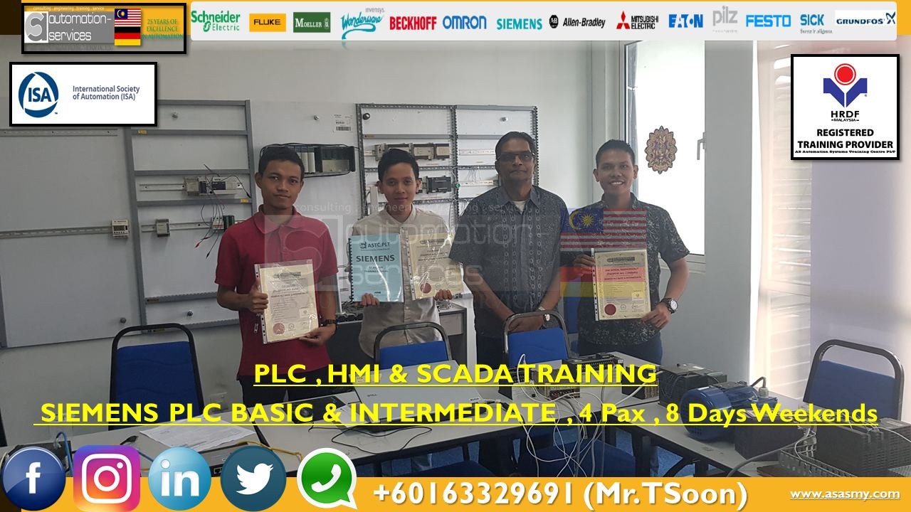 SIEMENS PLC BASIC & INTERMEDIATE, 4 Pax , 8 Days Weekends