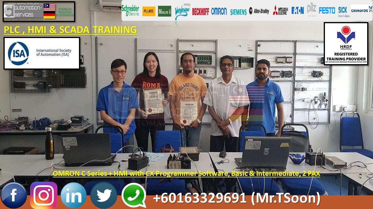 OMRON C Series + HMI with CX Programmer Software, Basic & Intermediate, 2 PAX for a company that produce vacuum cleaner ,Hair dryer, air purifier and air Wrap