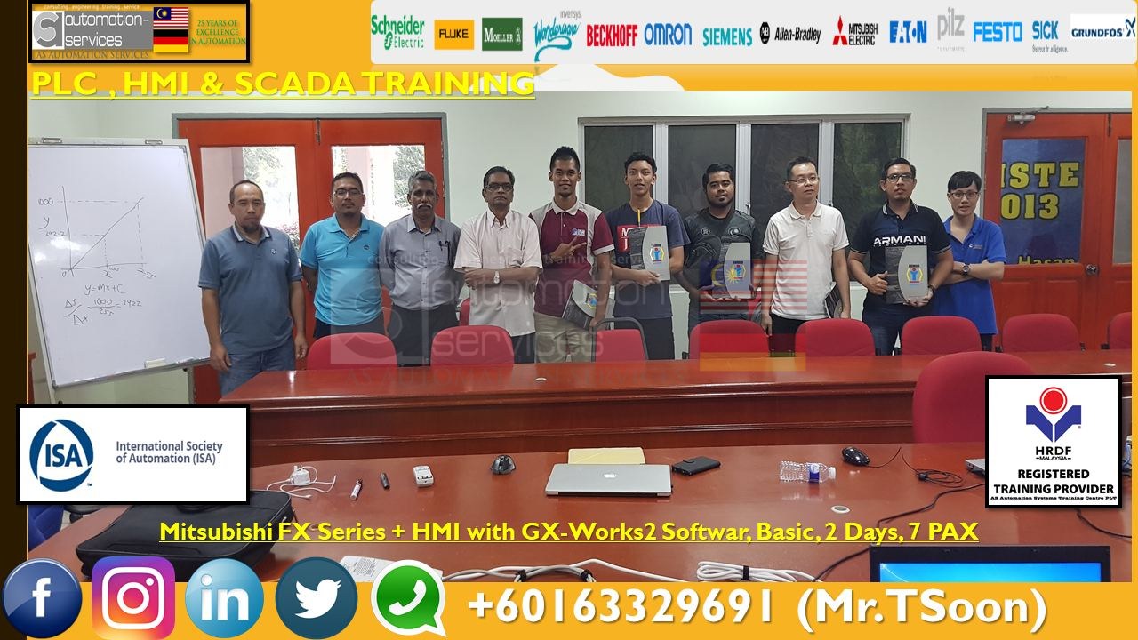 Mitsubishi FX-Series + HMI with GX Works 2 Software, Basic, 2 Days, 7 PAX (Under 3rd Party Training Provider)