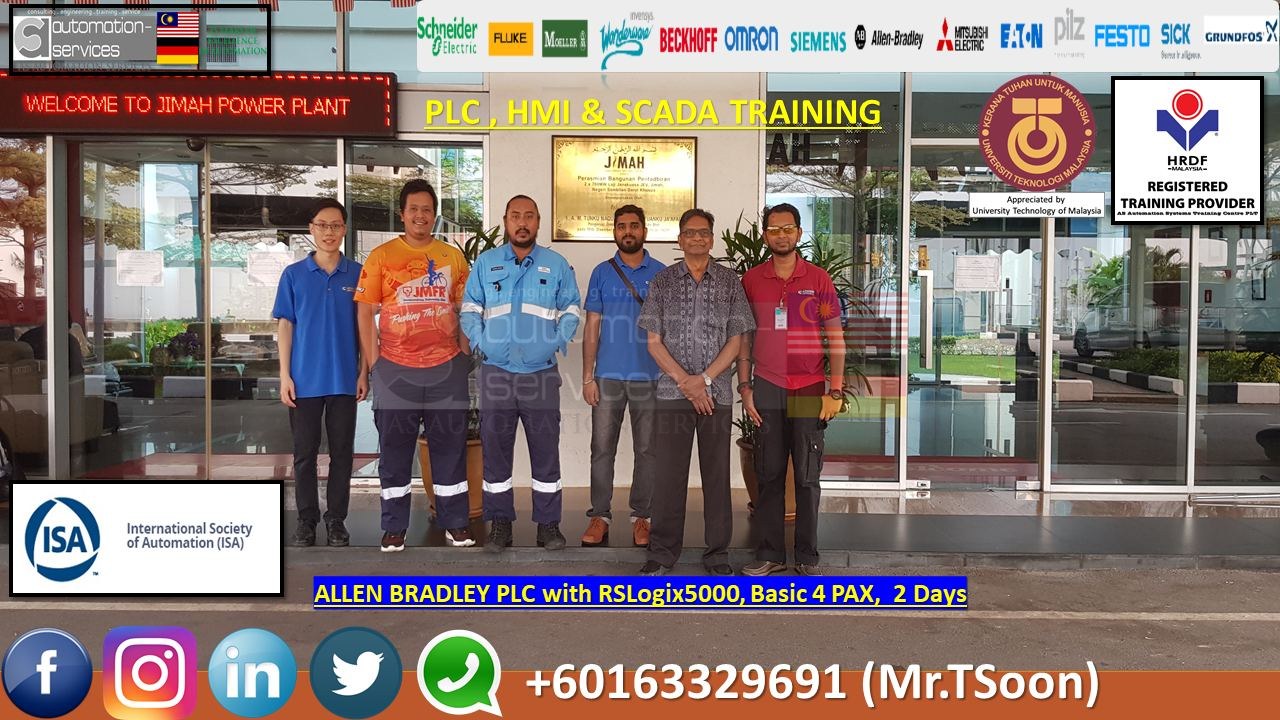 Allen Bradley RSLogix5000 with CompactLogix/ControlLogix PLC Hardware, Basic, 4 PAX for a Power Plant company (Jimah O&M / Edra Global Energy Berhad), produce electricity by using mainly coal and other resources. Port Dickson, Negeri Sembilan. Class was