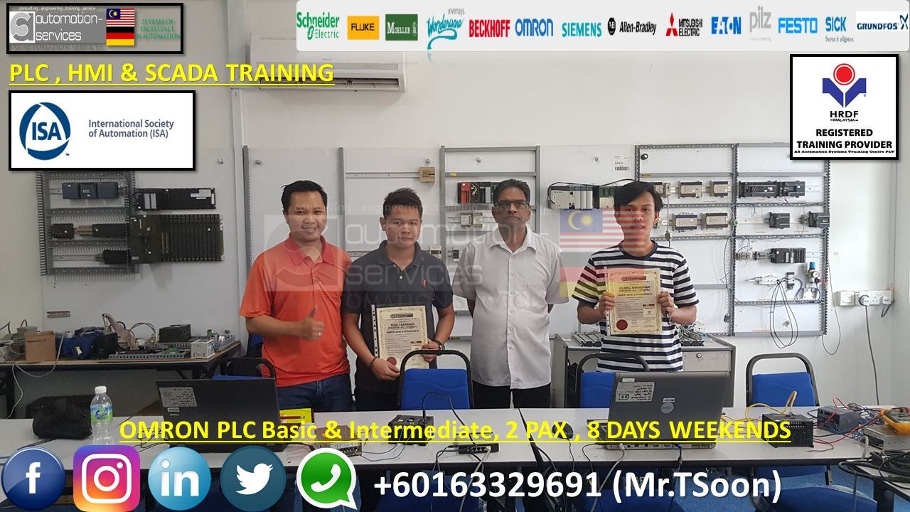 Omron C-Series PLC Basic & Intermediate with CX-Programmer Software , 2 PAX , 8 Days Weekends ( Contract Base Training November Batch ) for company from Indonesia.