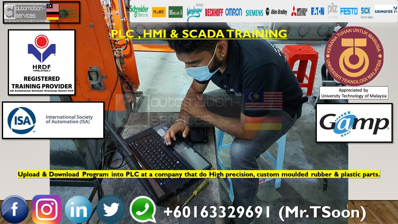 Upload & Download Program into PLC at a company that do High precision, custom molded rubber & plastic parts in Johor, Malaysia.