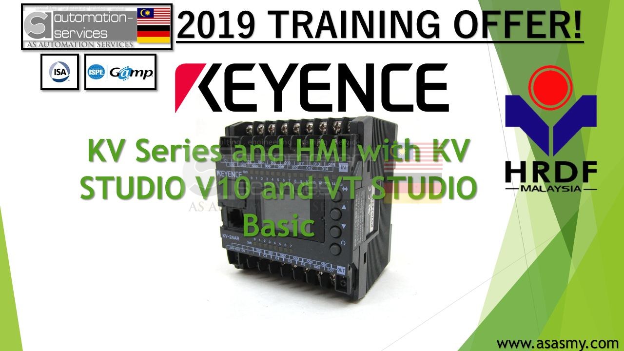 Keyence PLC KV Series and HMI with KV STUDIO V10 and VT STUDIO Basic Training, 2 Days.