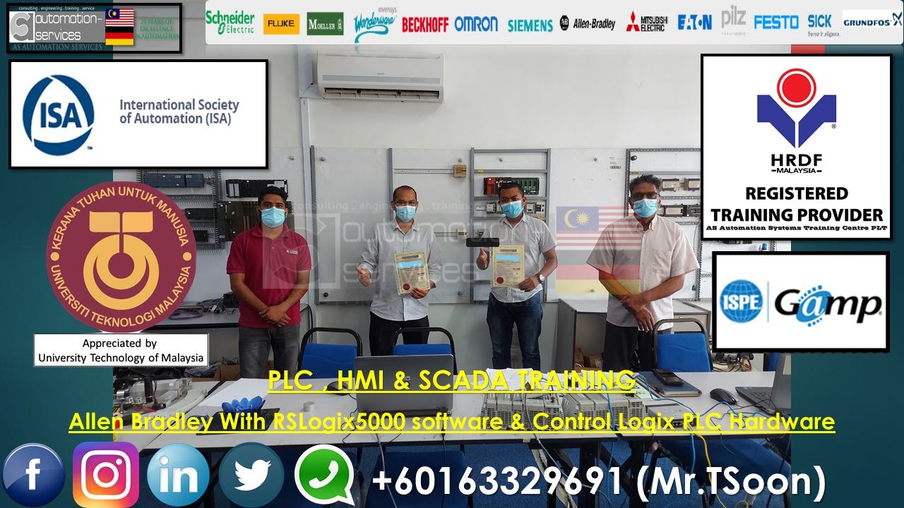 Allen Bradley With RSLogix5000 software & Control Logix PLC Hardware Training,(5 DAYS) for a Company that manufacture instant coffee ingredients from johor.