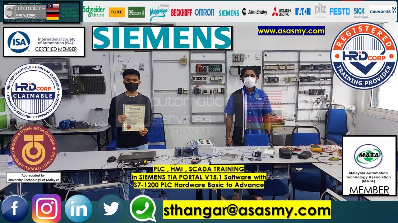 PLC , HMI , SCADA TRAINING in SIEMENS TIA PORTAL V15.1 Software with S7-1200 PLC Hardware Basic to Advance , In-House / ASASMY LAB for a company that produce golves and latex product for medical , surgical procedure, food & services, cleanroom & safety & — training photo