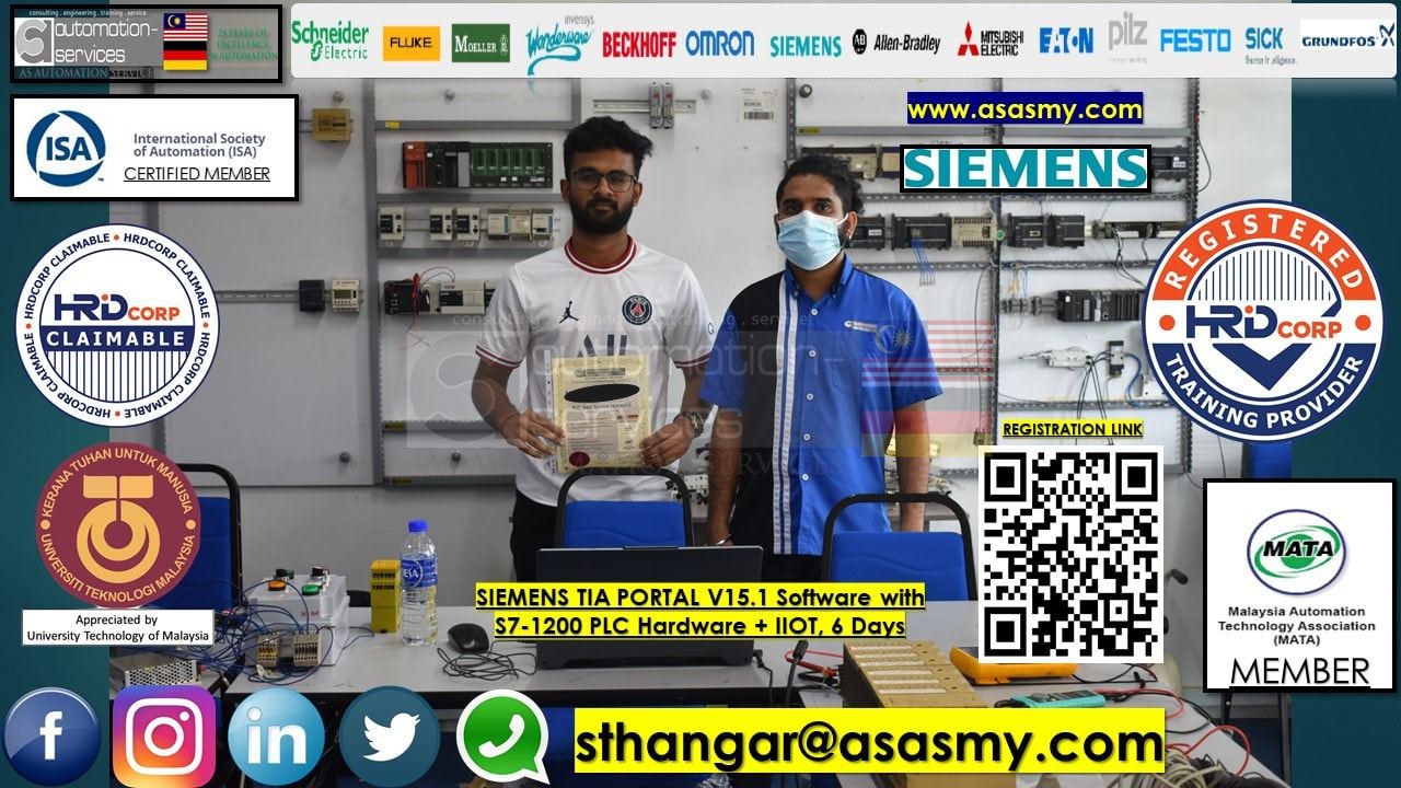 PLC , HMI , SCADA TRAINING in SIEMENS TIA PORTAL V15.1 Software with S7-1200 PLC Hardware Basic to Advance , In-House Under Personal Sponsor by a Participant who is interested in Industrial Automation Control Panel Designing and Automation Projects.