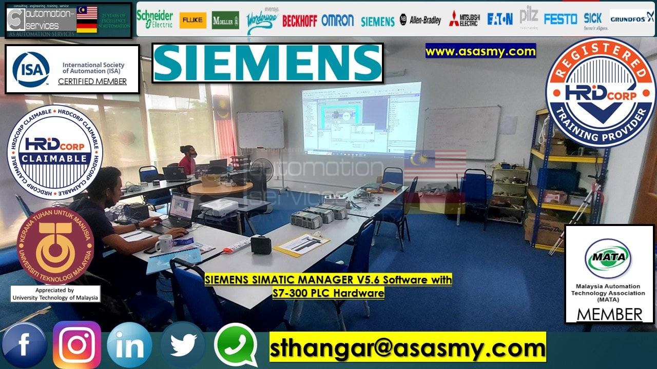 PLC , HMI , SCADA TRAINING in SIEMENS Simatic Manager V5.6 Software with S7-300 PLC Hardware + HMI Basic to Advance , In-House / ASASMY LAB / Personal one-to-one Training.