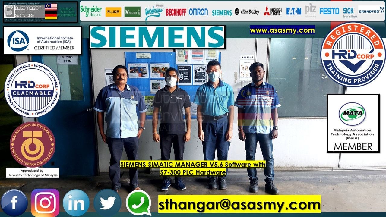 PLC , HMI , SCADA TRAINING in SIEMENS Simatic Manager V5.6 Software with S7-300 PLC Hardware Basic, In-House / On-site / 3 Pax / 2 Days / #Company that #manufature #cable and #wire products — training photo