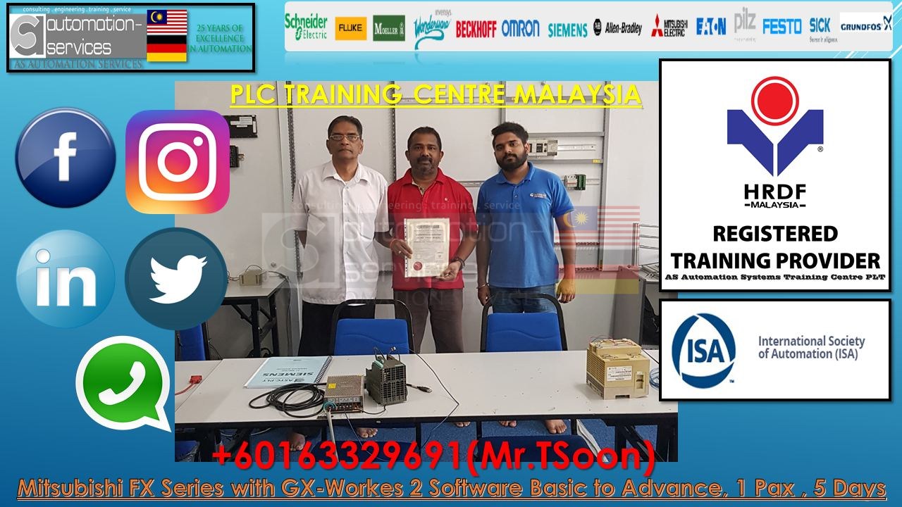 Mitsubishi FX Series PLC with GX-Works2 Software + HMI, Basic to Advance Training, 1 Pax, 5 Days From Paper Production Industry.