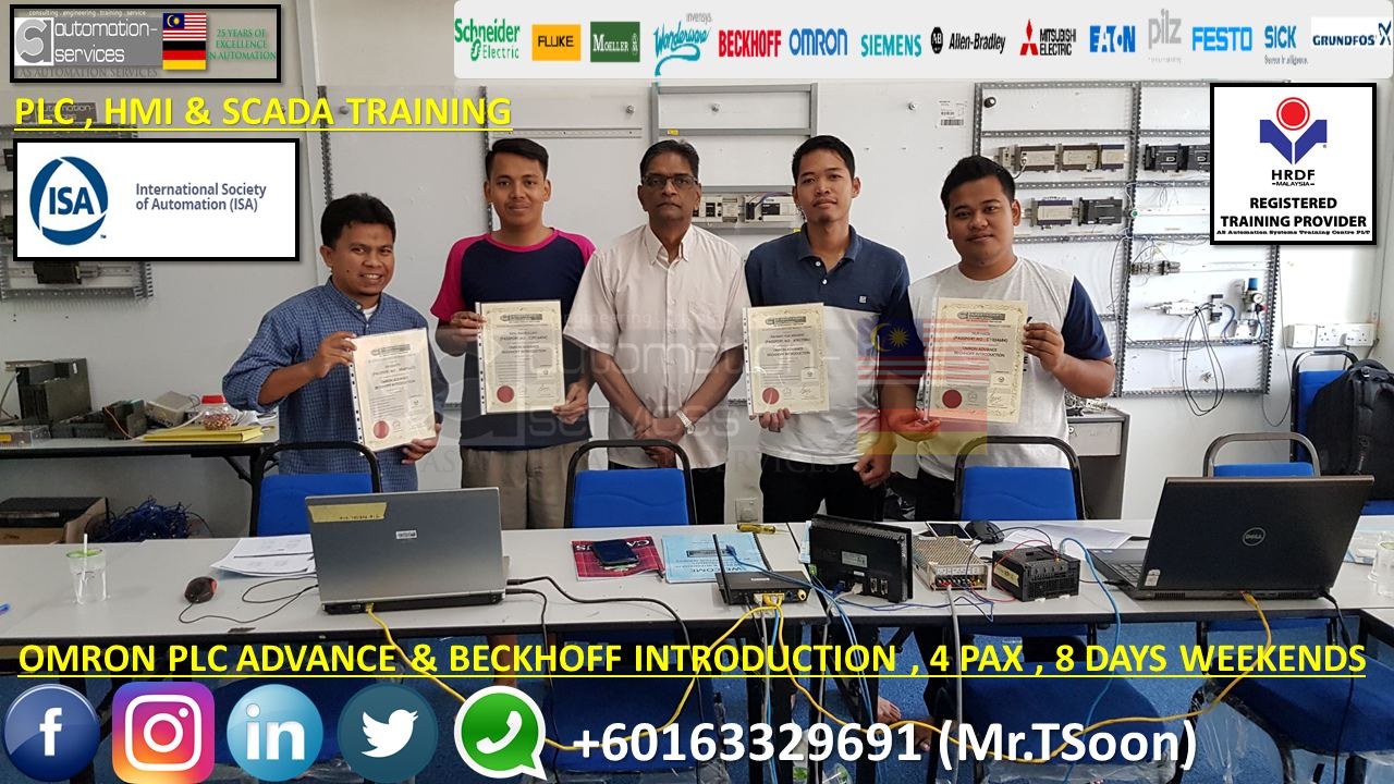 OMRON C Series PLC Advance & BECKHOFF Introduction , 4 PAX , 8 DAYS Weekends ( Contract Base Training ) for Healthcare, Lighthing and Consumer Lifestyle Manufacturing company.
