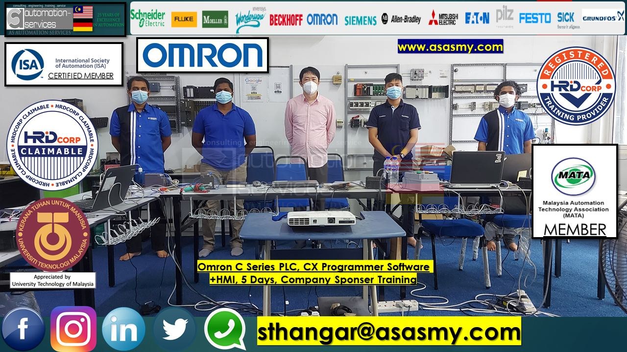 OMRON PLC, CX-PROGRAMMER + HMI BASIC to ADVANCE from a company that provide scope of works that includes supply, delivery, testing & commissioning, servicing & maintenance and a combination of other M&E Services.(5 Days)