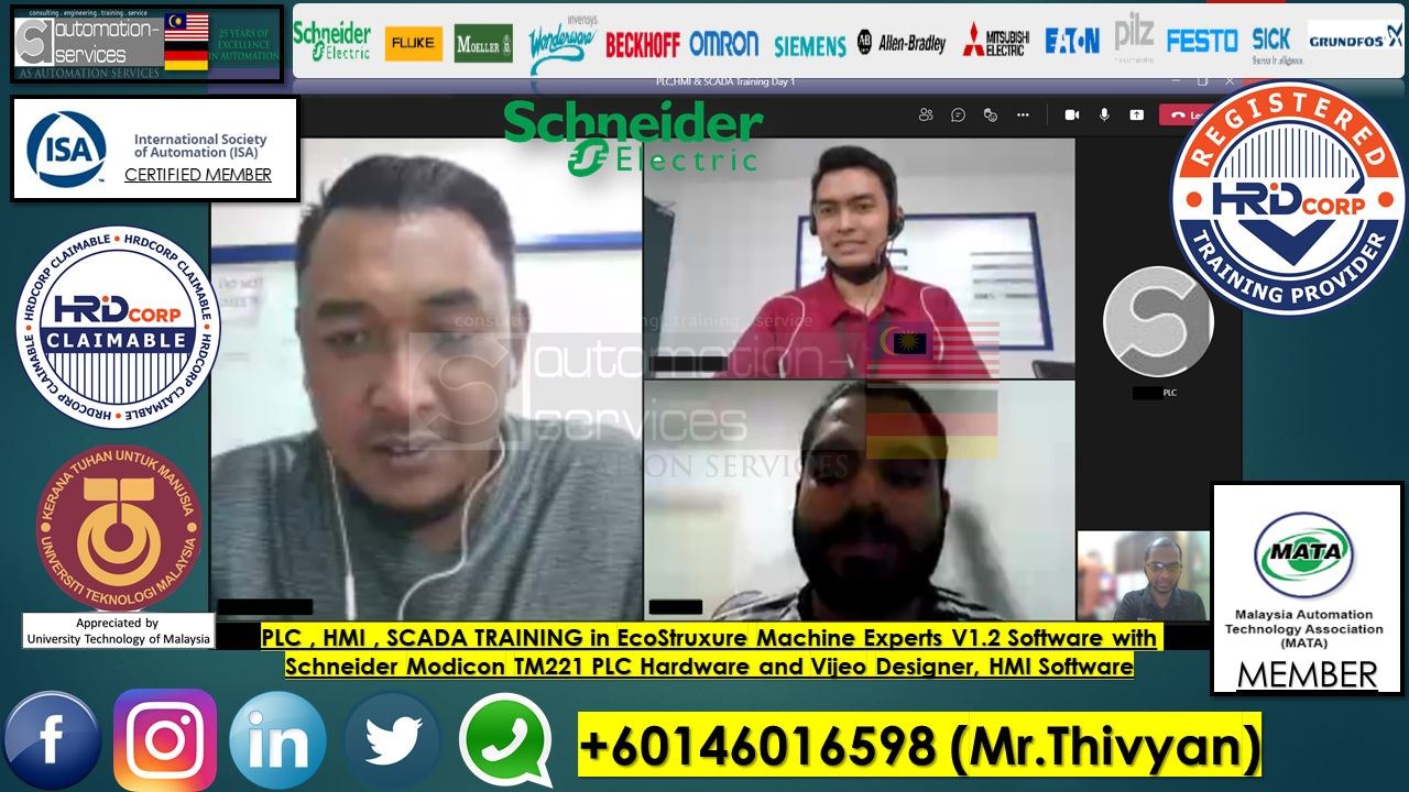 PLC , HMI , SCADA TRAINING in EcoStruxure Machine Experts V1.2 Software with Schneider Modicon TM221 PLC Hardware and Vijeo Designer, HMI Software for a company specialized in Vertical sports: equipment for mountaineering, climbing, caving, etc.