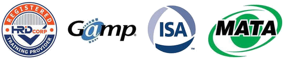 Certification bodies: HRDCorp, MATA and ISA logos