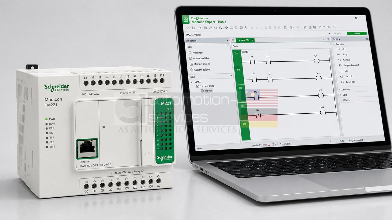 Schneider SoMachine/MACHINE ExpERT, Basic TM221 plc & Vijeo Designer – Basic + Intermediate + HMI Scada, 3 days — hands-on PLC training at ASASMY Malaysia