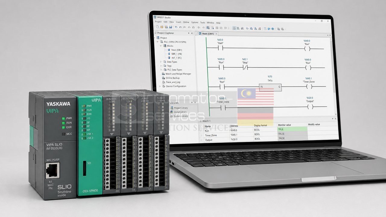 Yaskawa VIPA Micro Series PLC with Speed 7 Studio software Basic to Intermediate Training 3 Days — hands-on PLC training at ASASMY Malaysia