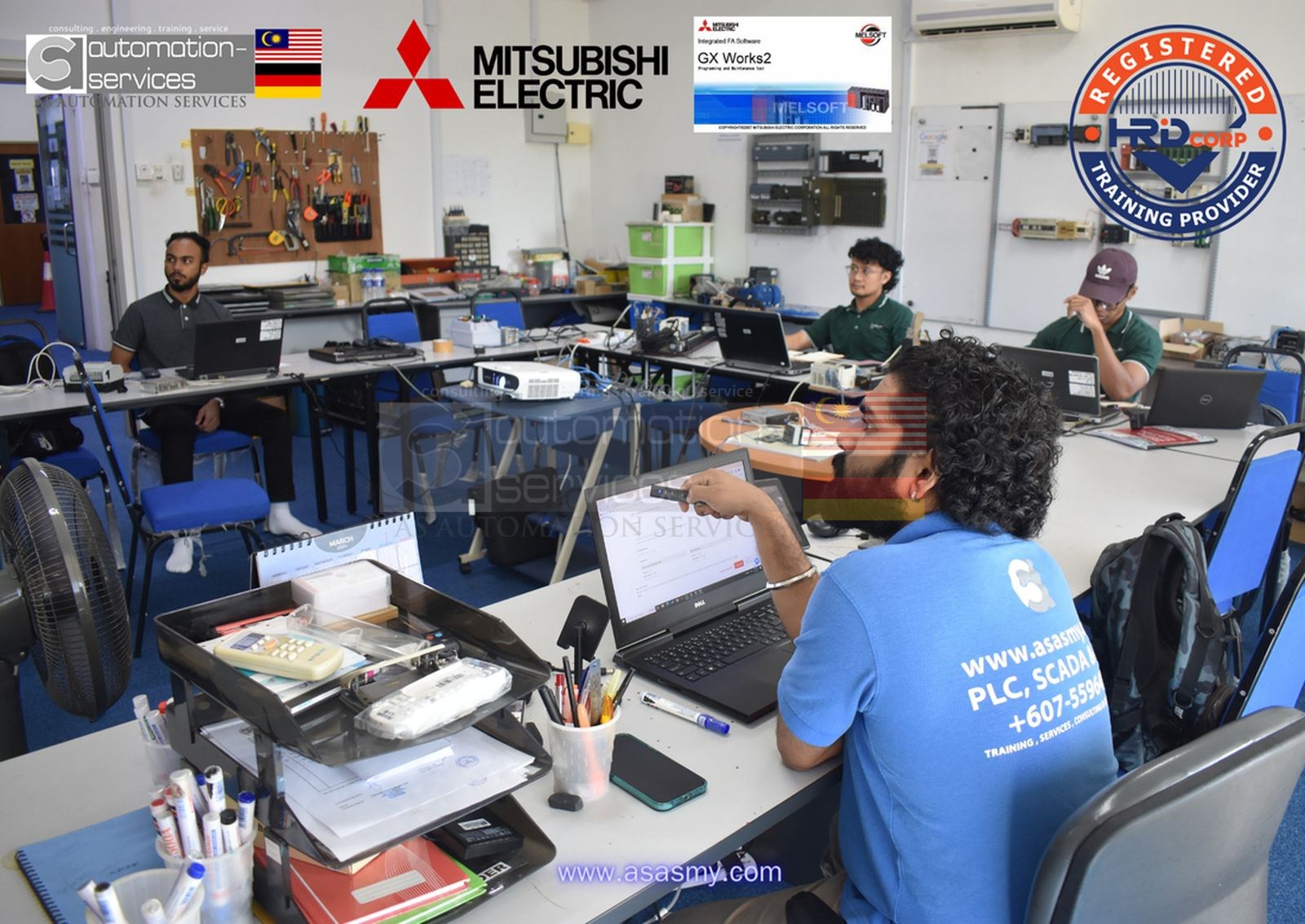 Mitsubishi FX PLC hands-on training session at ASASMY Johor Bahru