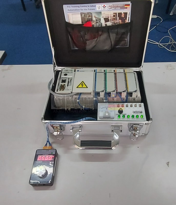 Completed PLC training kit with simulator switches