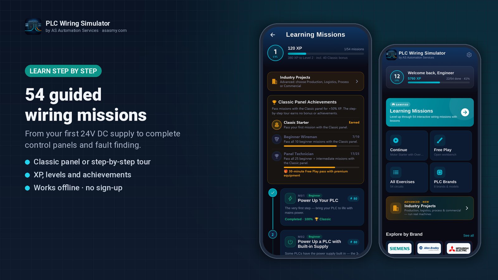App screenshot 2 — guided wiring missions
